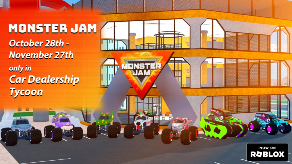 Monster Jam Returns to Car Dealership Tycoon on Roblox Monster Jam
