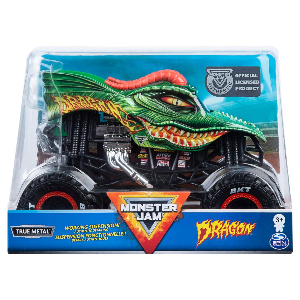 Monster Jam, Official Dragon Monster Truck, Die-Cast Vehicle, 1:24