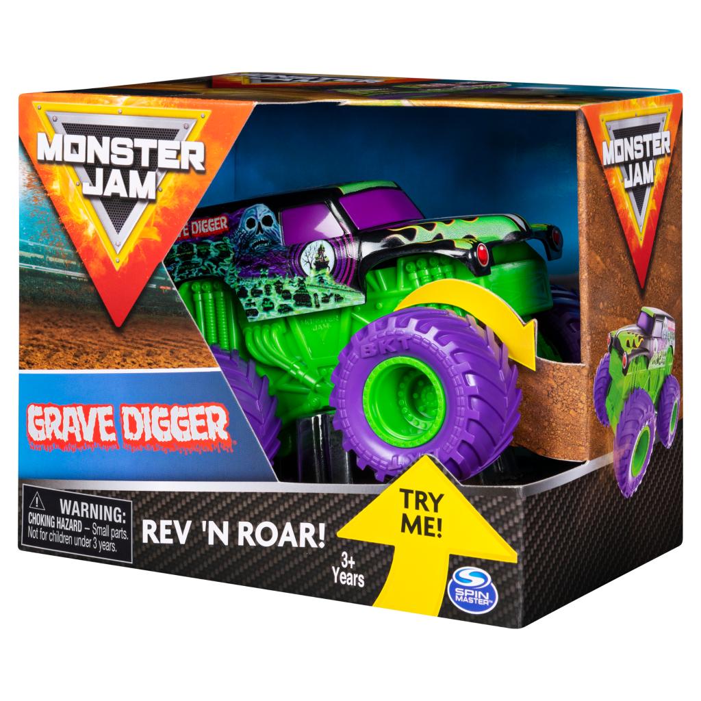 Monster Jam, Official Grave Digger Rev ‘N Roar Monster Truck, 1:43 ...