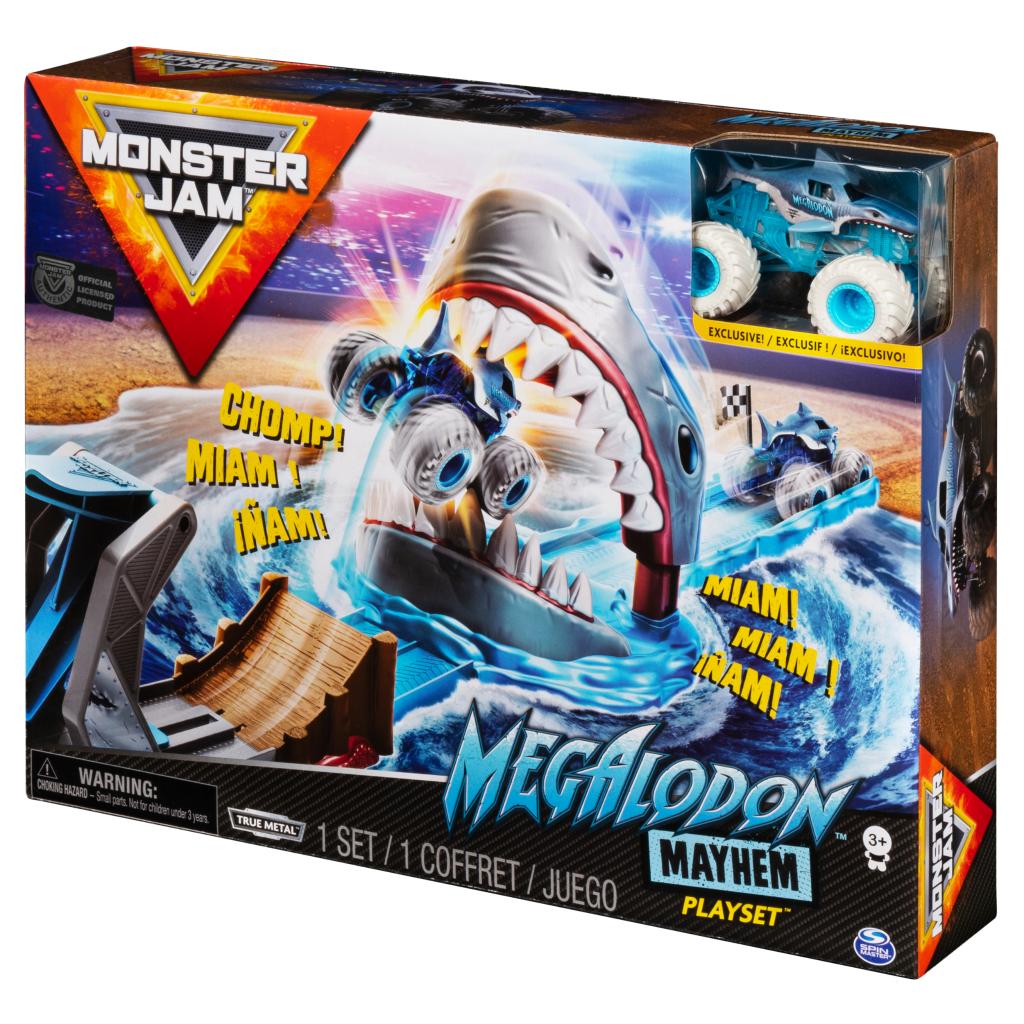 Monster Jam, Official Megalodon Mayhem Playset with Exclusive 164