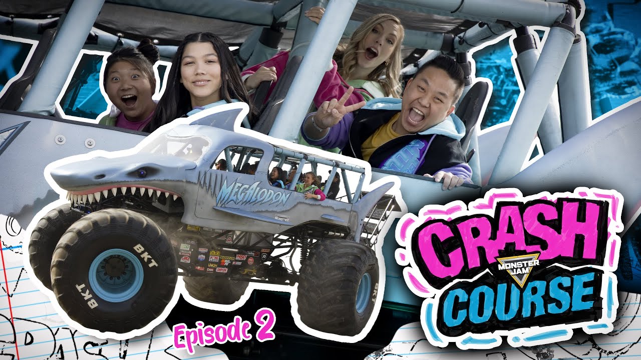 Graphic with Monster Jam Crash Course logo and "Episode 2" caption
