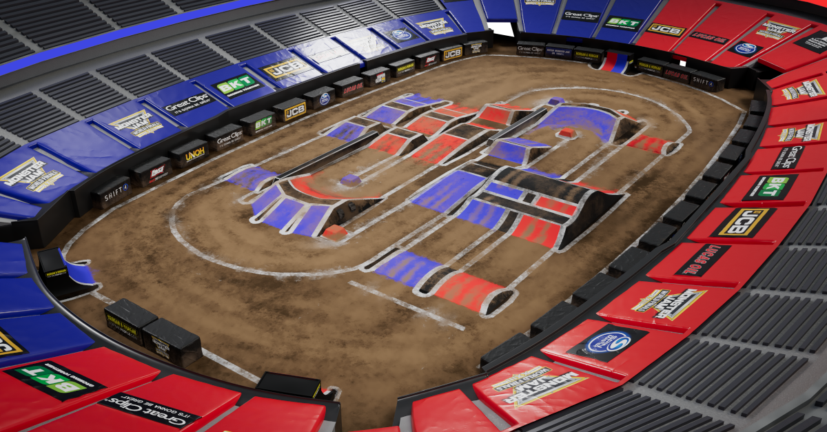 Screengrab of the animated track map for Monster Jam World Finals XXIII