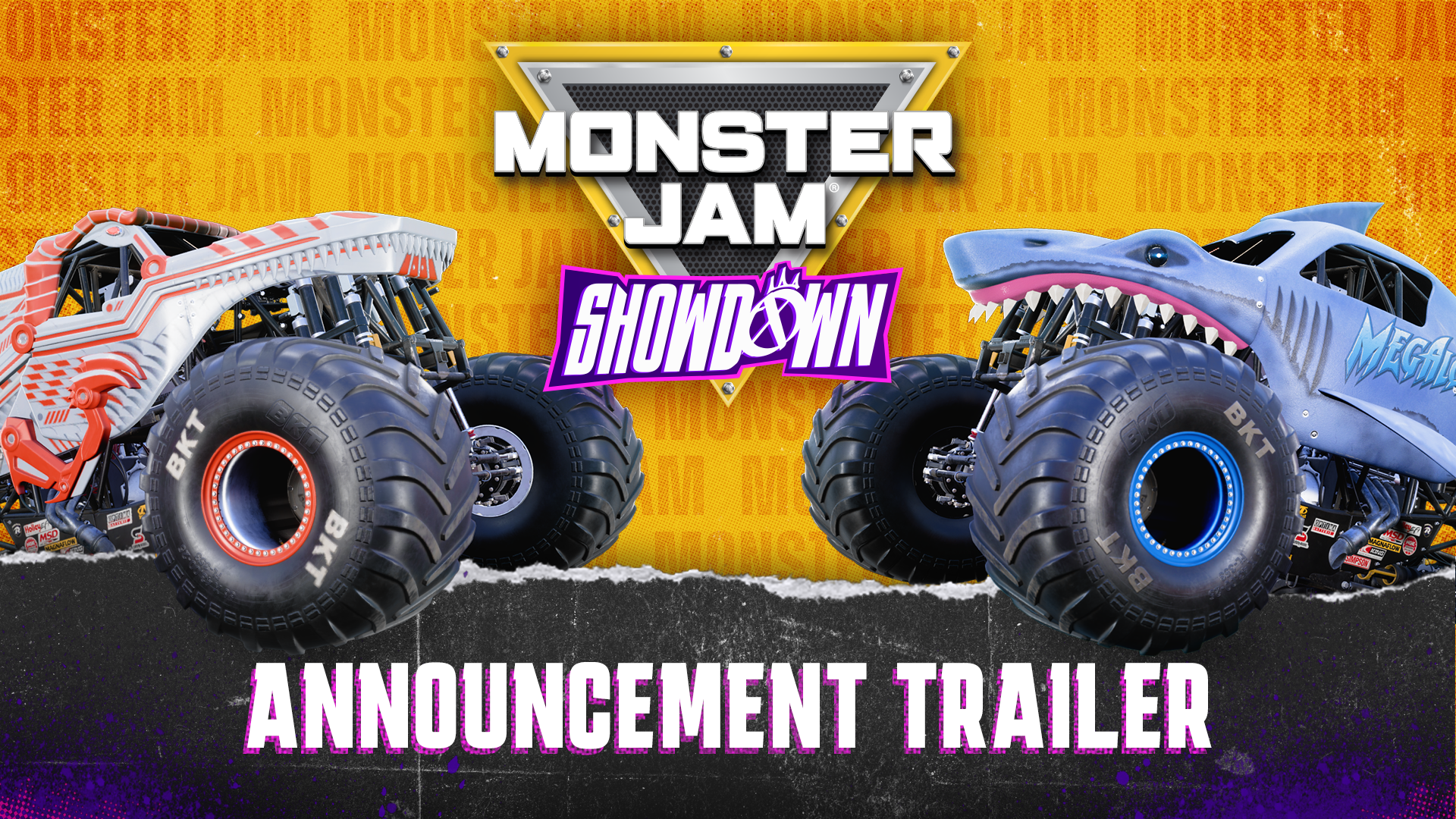 Graphic saying Monster Jam Showdown - Announcement Trailer