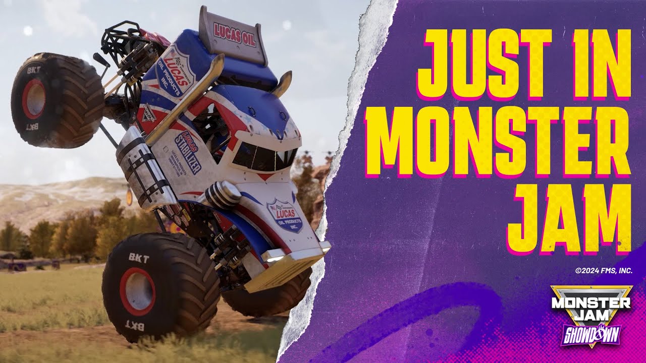 Graphic with Lucas Stabilizer and the words "Just in Monster Jam" - Monster Jam Showdown