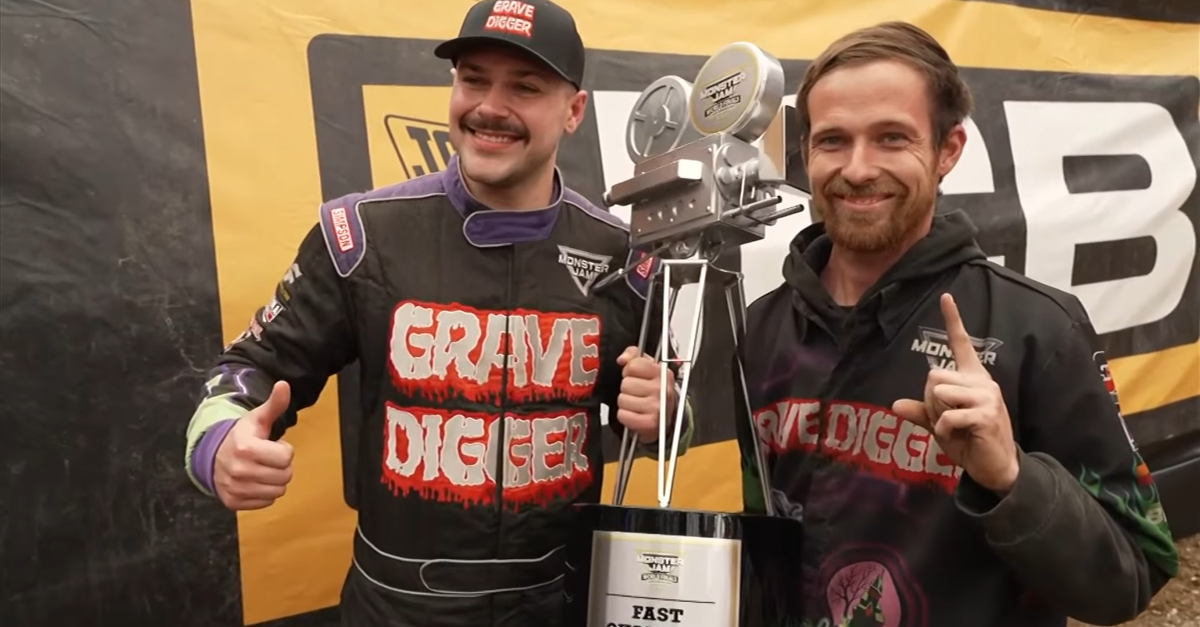 Tyler Menninga (left) with the fastest qualifier trophy