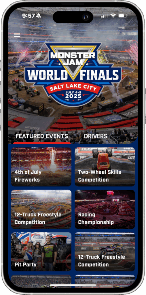 iPhone with Monster Jam World Finals homepage
