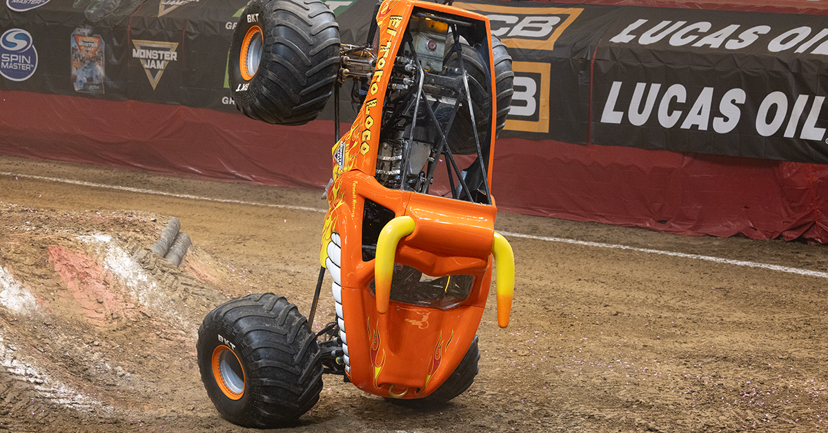 Fernando Martinez in El Toro Loco doing a nose wheelie