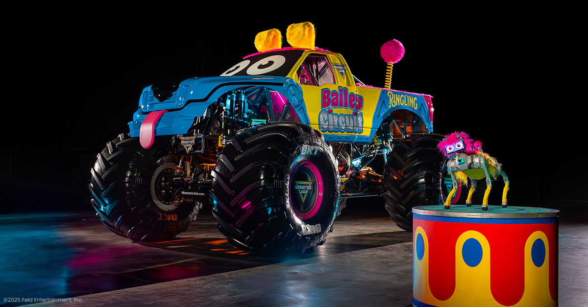 The Bailey Circuit Monster Jam truck with the Bailey Circuit robodog
