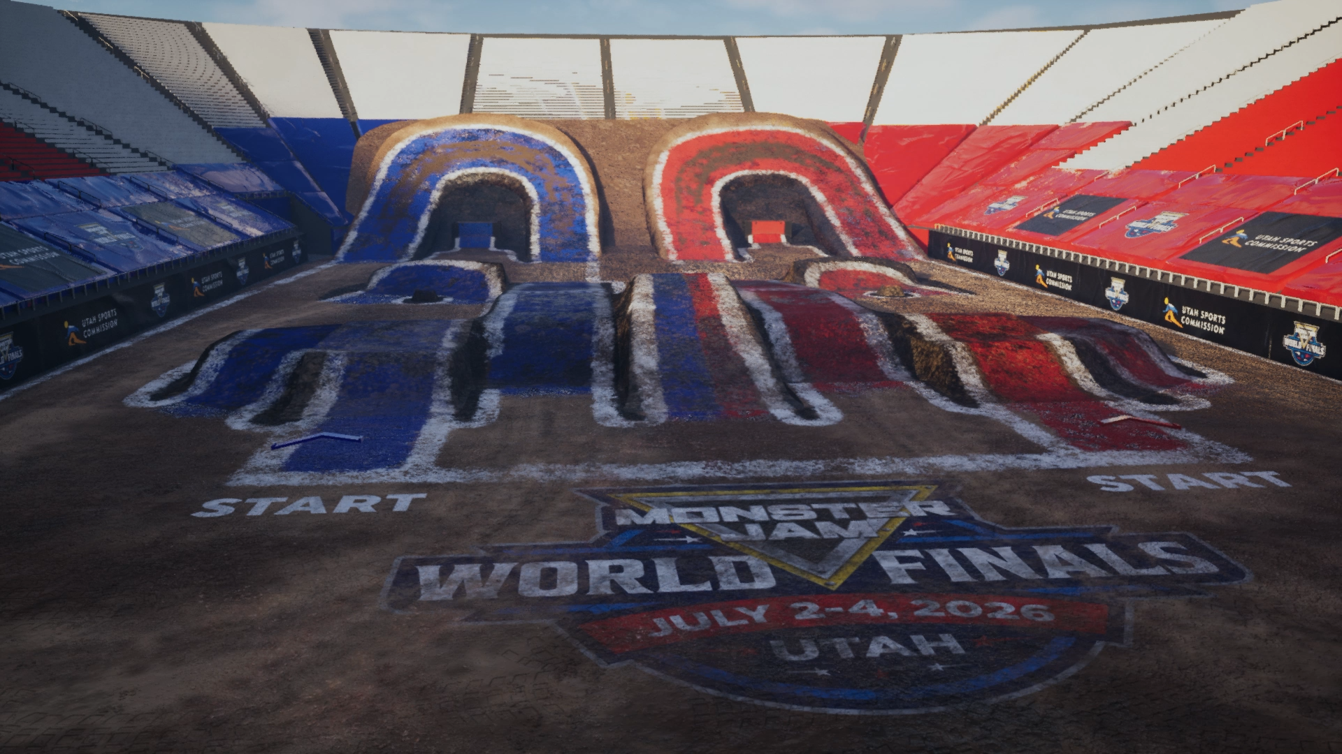 Screengrab of the animated track map for Monster Jam World Finals XXV
