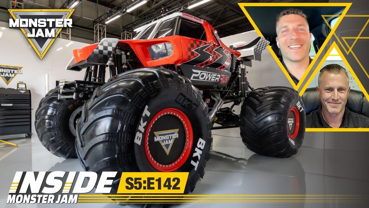 Inside Monster Jam logo and photo of the Power Rush Monster Jam truck